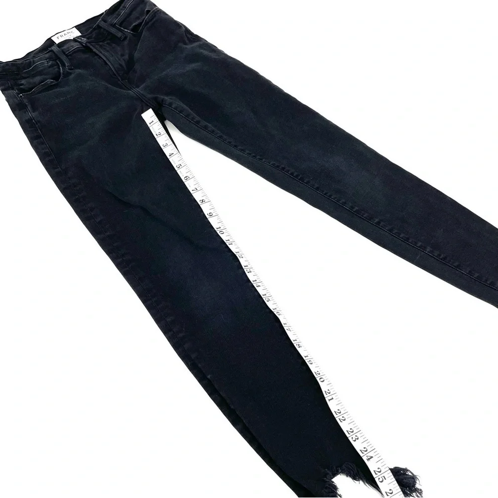 FRAME Denim Le High Shark Bite Hem Skinny Crop Jean